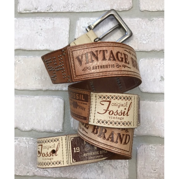 Fossil Accessories - Fossil Graphic Studded Leather Belt Large